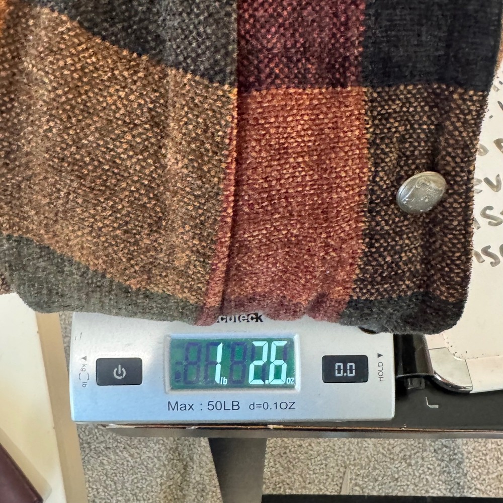 VTG 90s‎ Christopher & Banks Plaid Chenille Cardigan Fall Gorpcore Cabin Woods - Picture 12 of 13
